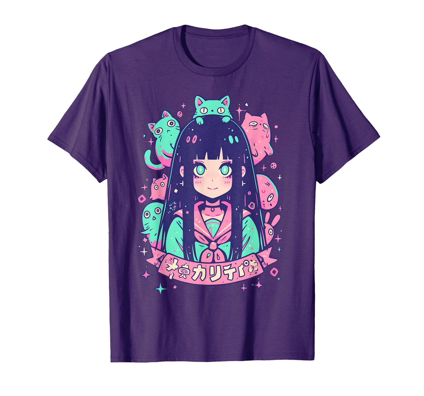 Goth Grunge Demon Anime Girl Waifu Horror Alt Aesthetic T-Shirt