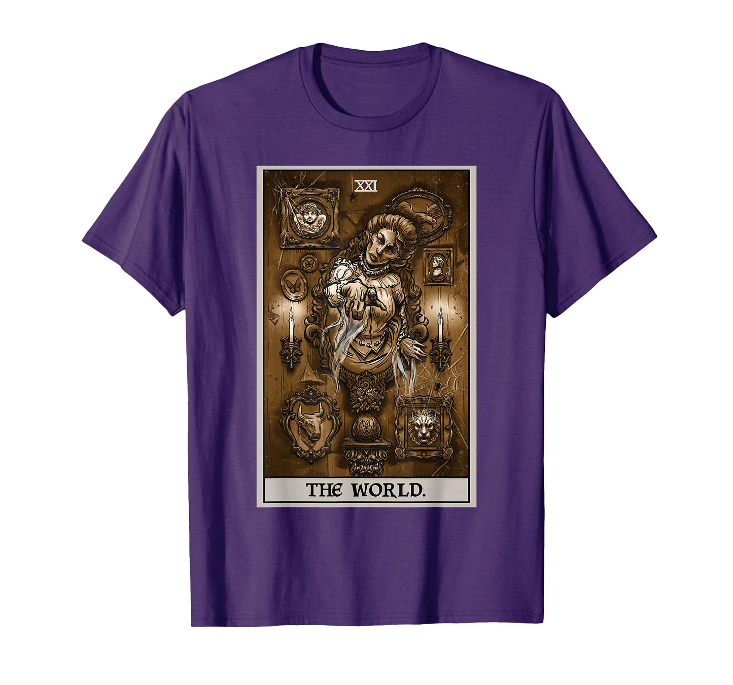The World Tarot Card Victorian Ghost Gothic Occult Horror T-Shirt
