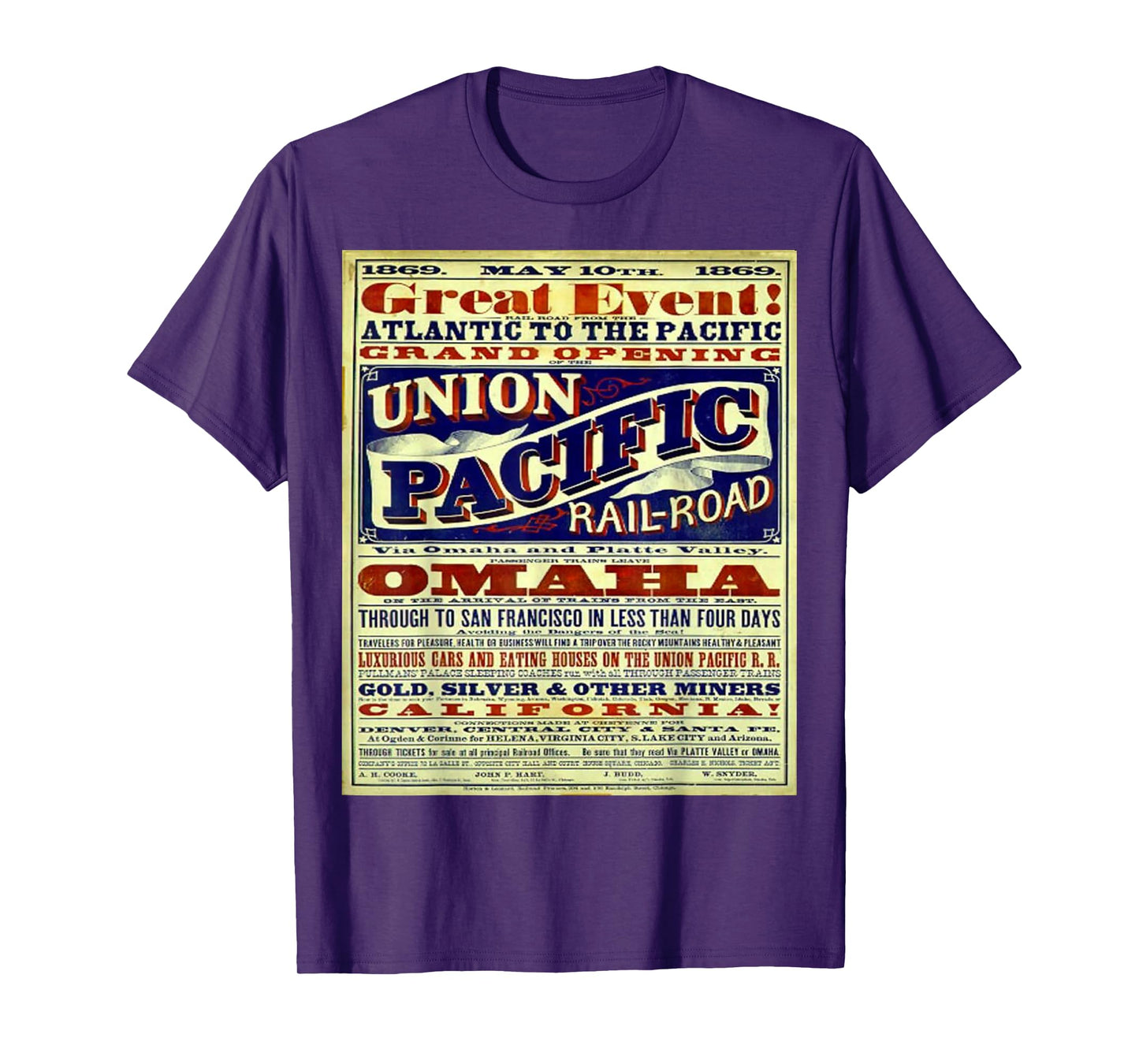 Wild West, Union Pacific Railroad, historic treasure t shirt T-Shirt