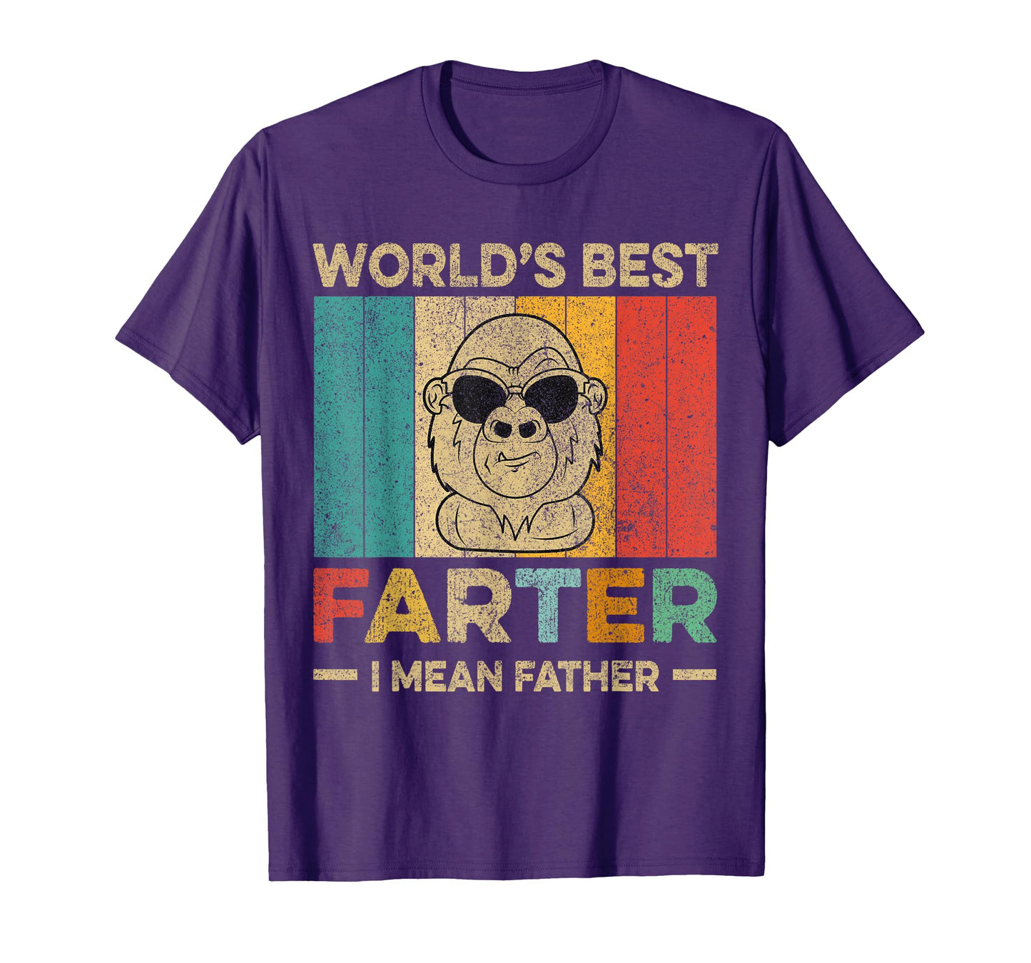 Worlds Best Farter I Mean Father Mens Fathers Day Monkey Dad T-Shirt