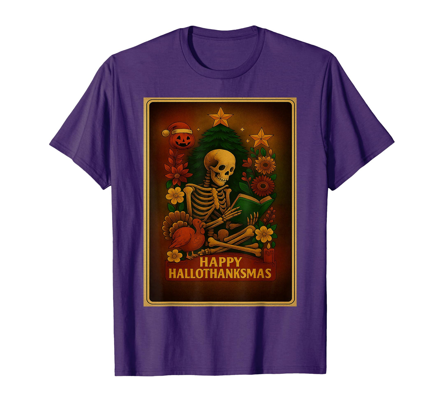 Happy hallothanksmas for Halloween thanksmas Holiday Season T-Shirt