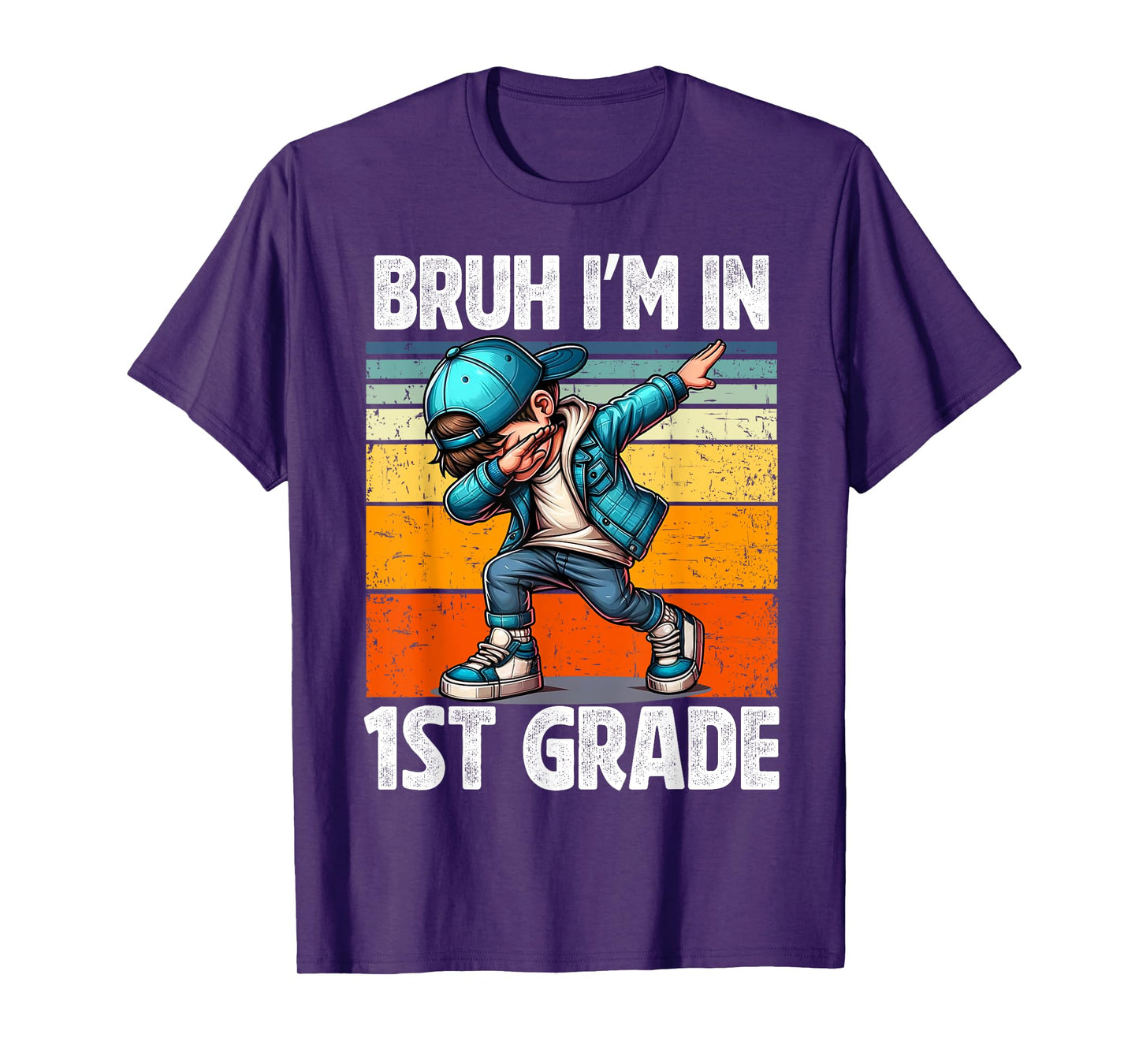 Bruh I'm in 1st Grade Student First Grade Dabbing Boy T-Shirt