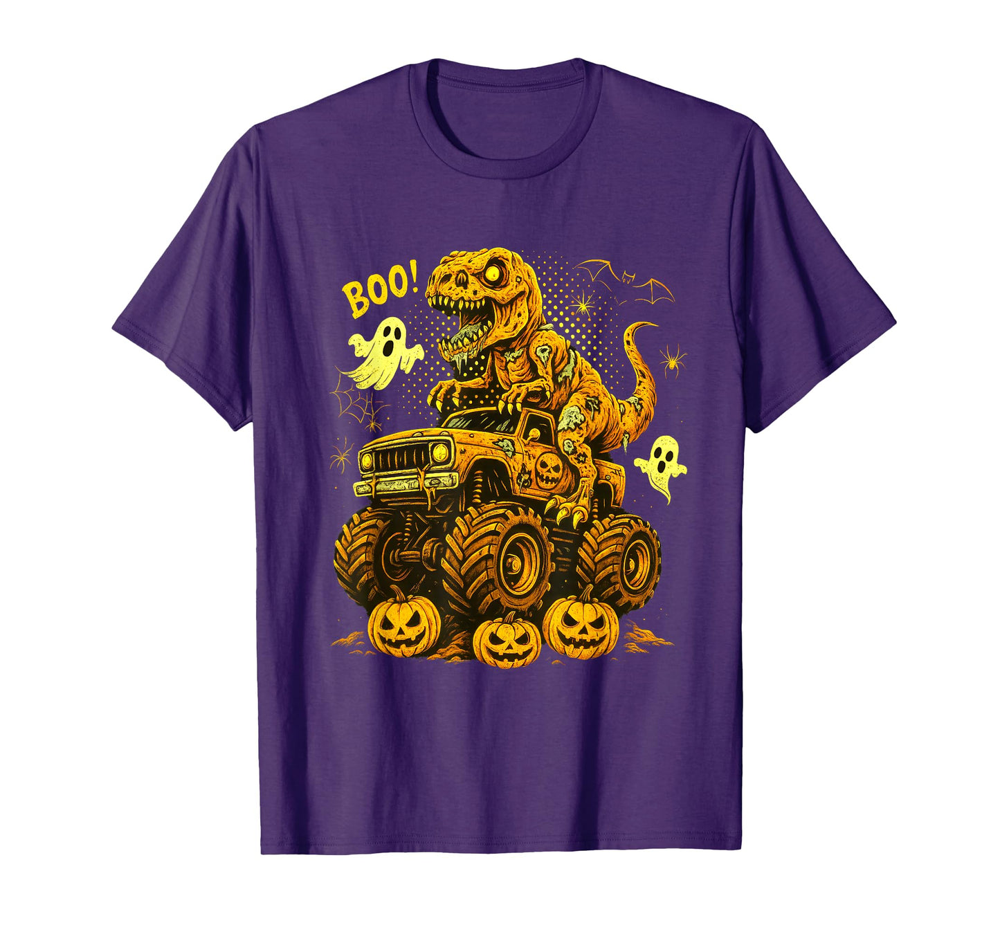 Zombie Dinosaur T Rex Riding Monster Truck Boo Halloween T-Shirt