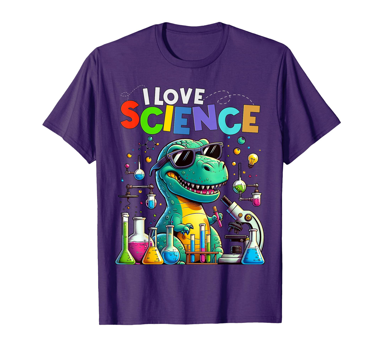 I Love Science Dinosaur T-rex Funny kids Chemistry T-Shirt
