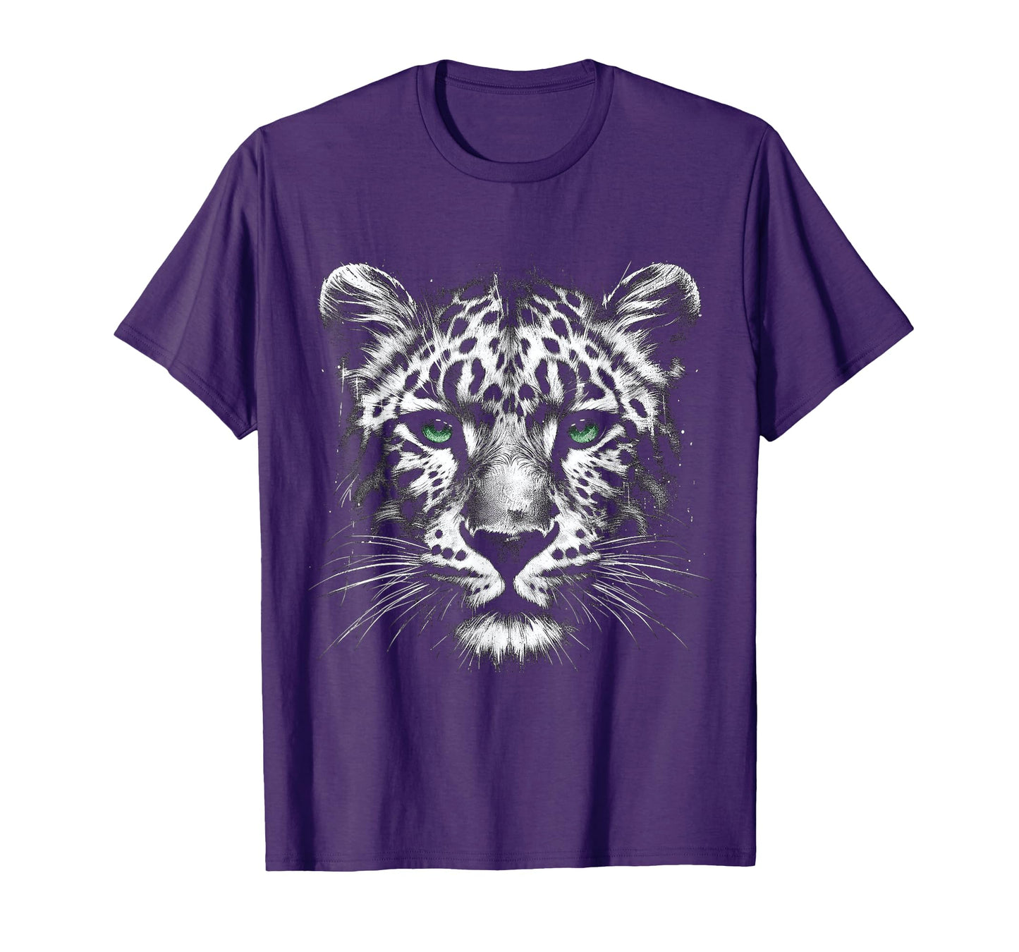 Leopard Cheetah Face With Green Eyes T-Shirt