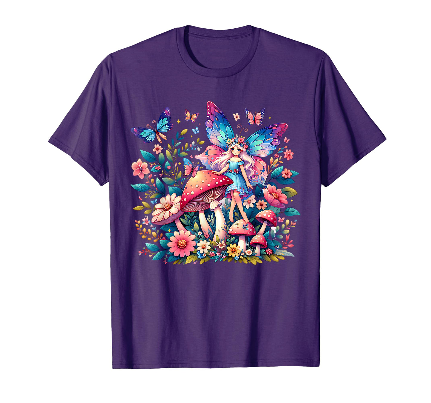 Enchanted Forest Fairy Fantasy Mystical Floral & Butterfly T-Shirt