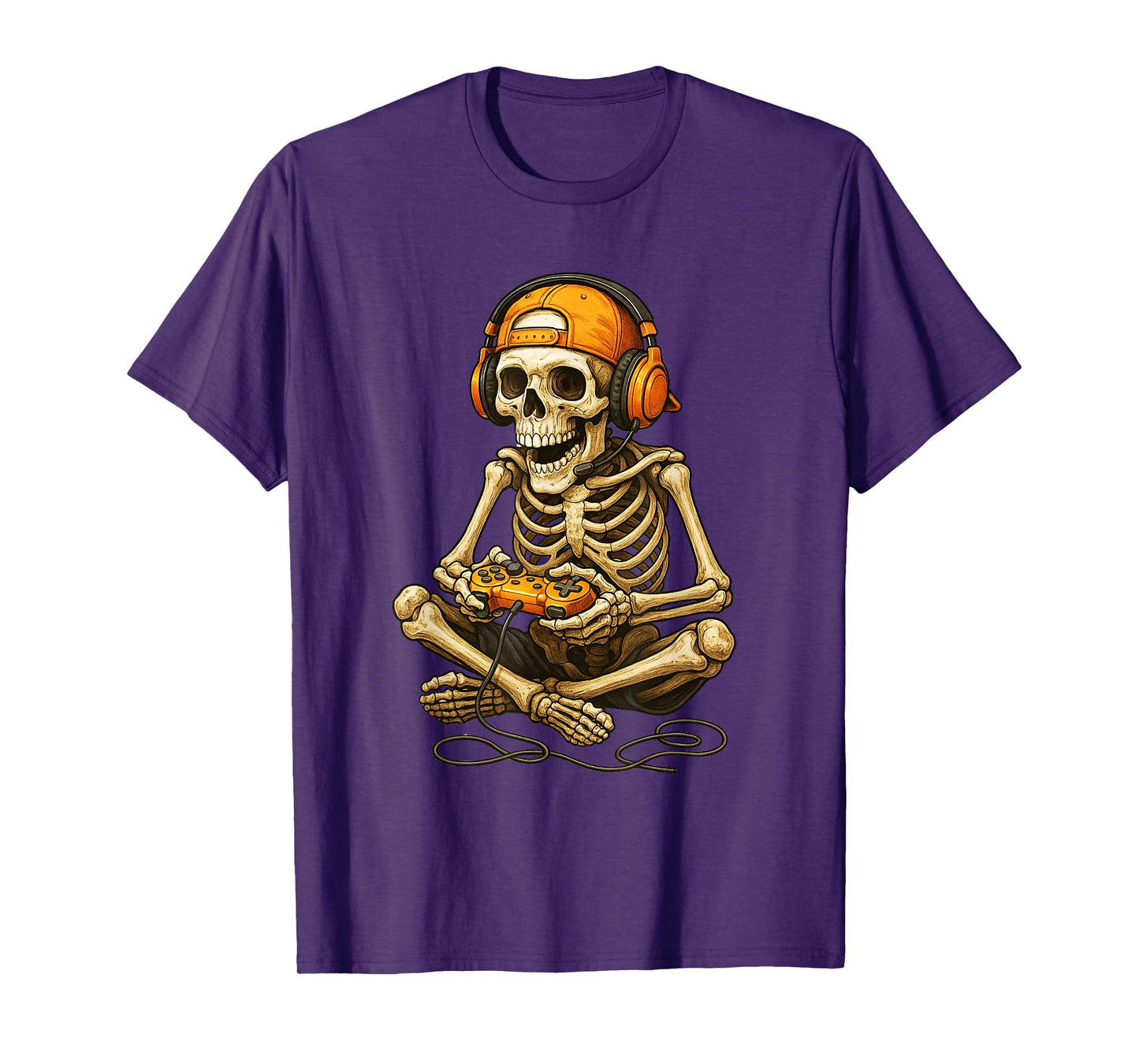 Halloween Skeleton Gamer Video Gaming Funny Skeleton Gaming T-Shirt