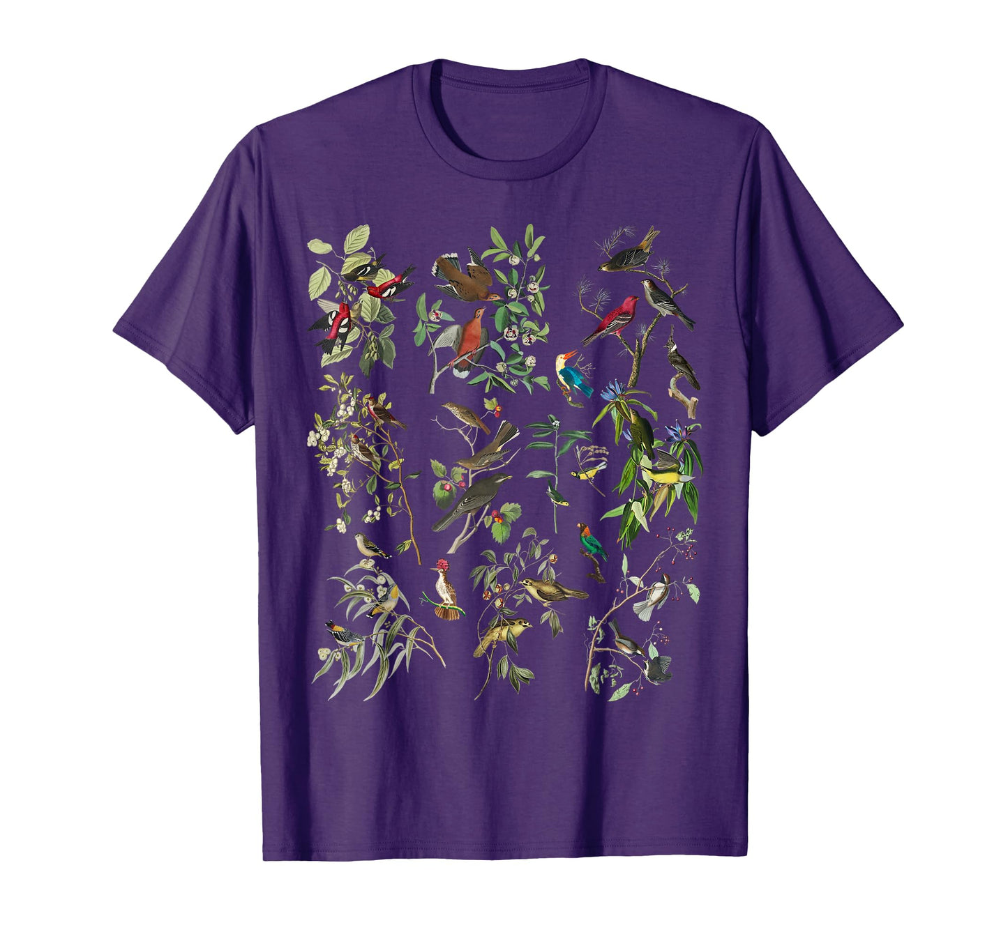Bird Illustration Nature Birding Botanical Vintage Bird Art T-Shirt