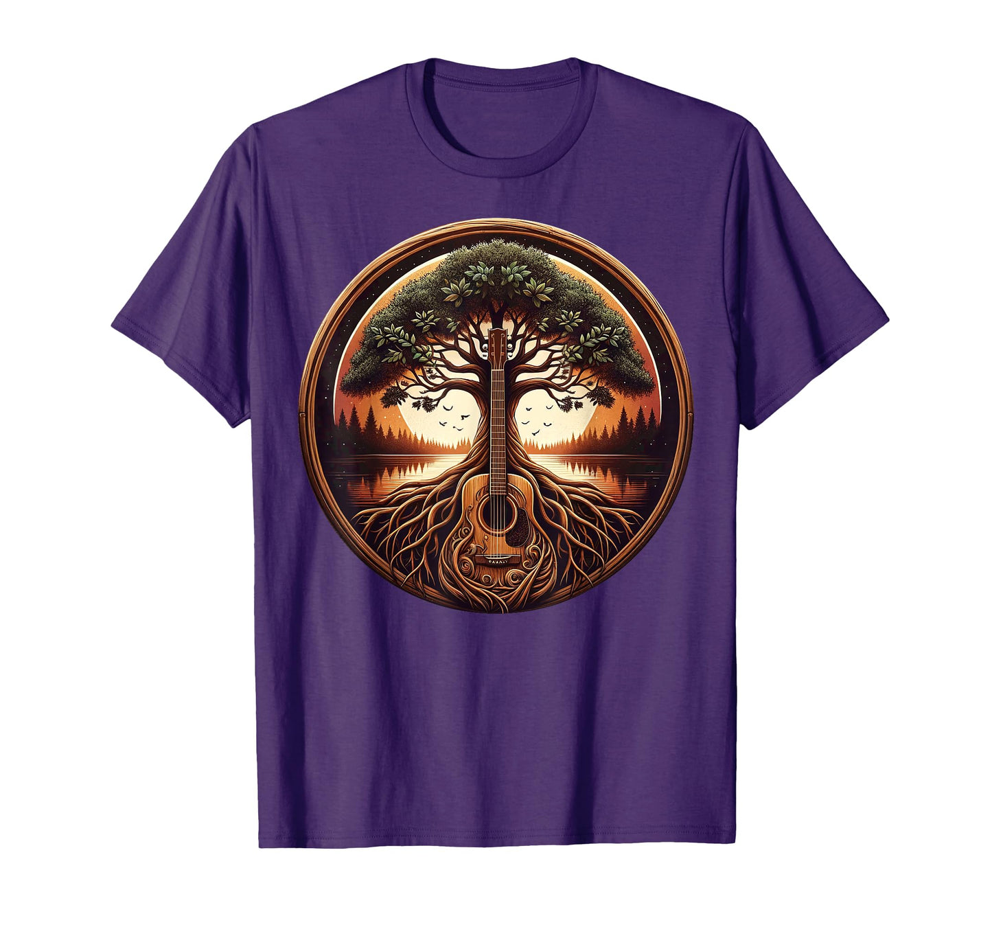 Acoustic Guitar Tree Of Life Nature Of Music Guitarist T-Shirt