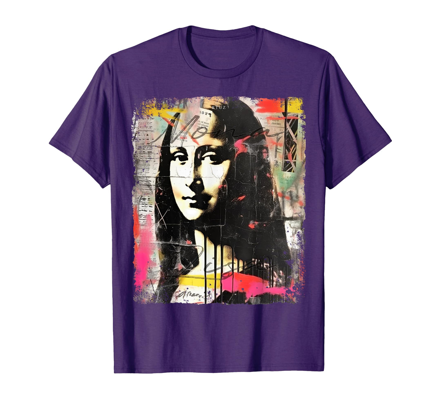 Abstract Graffiti Art Leonardo Da Vinci Art Mona Lisa T-Shirt