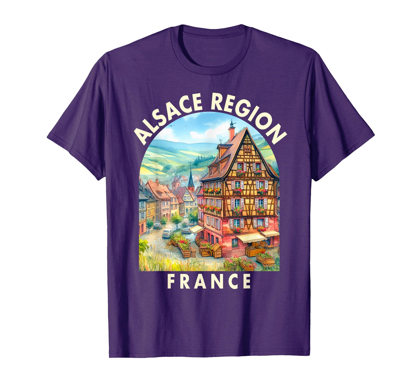 Travel To Alsace Nature Lover Trip Unisex-Adults T-Shirt, Black, Small, Short Sleeve, T-Shirt, All Seasons, Pull On, 1 Count, 0 Pockets, None, Non-Stretchable, Travelers, Explorers, Nature Lovers