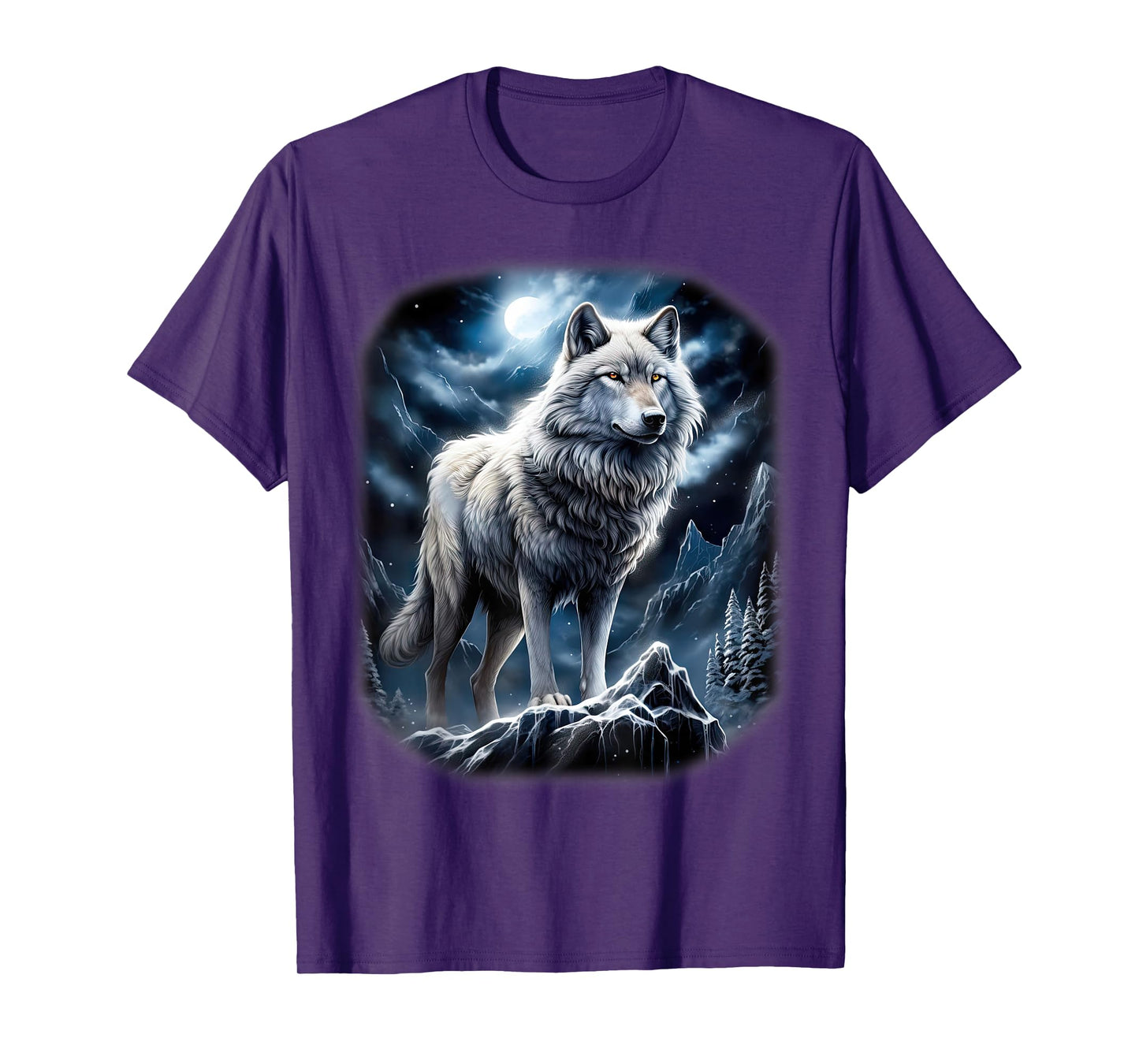 Wolf on Hill by Moon and Universe Fantasy Art Wildlife T-Shirt
