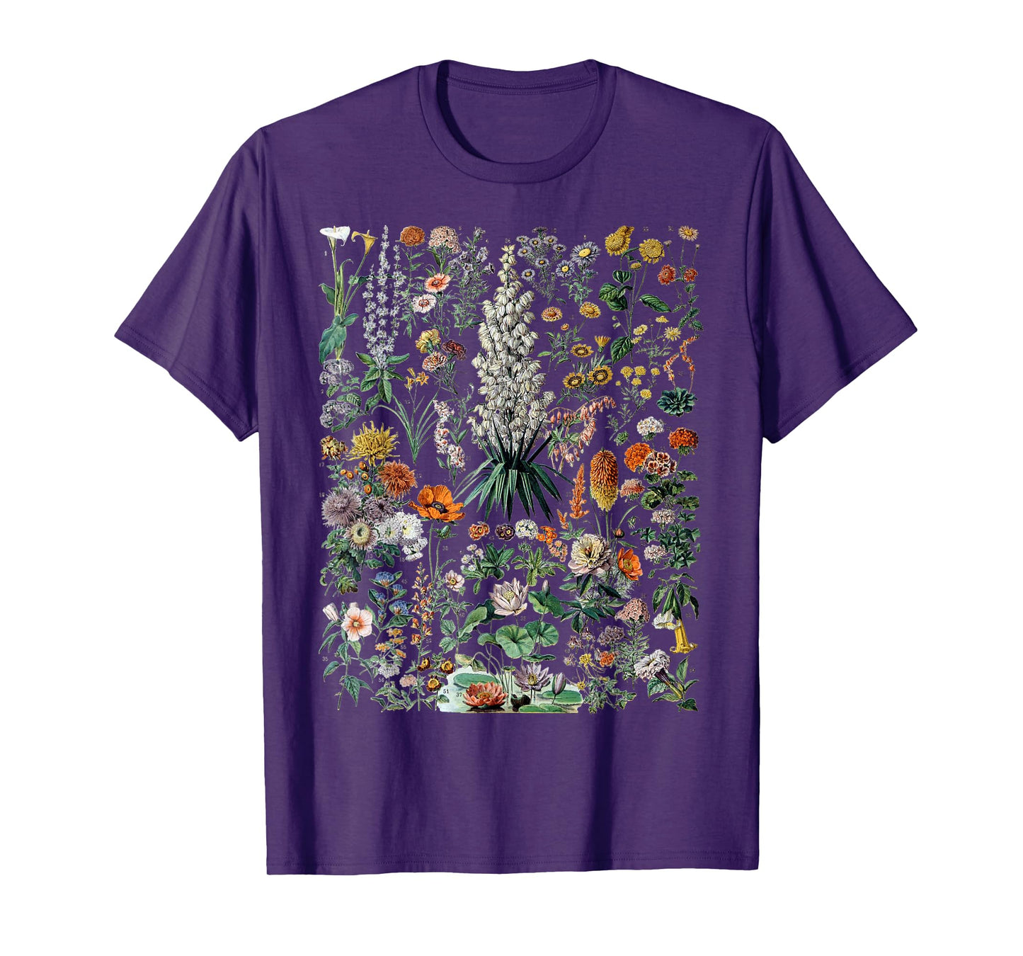 Vintage Poster Print Flower Plants Botanical Chart Garden T-Shirt