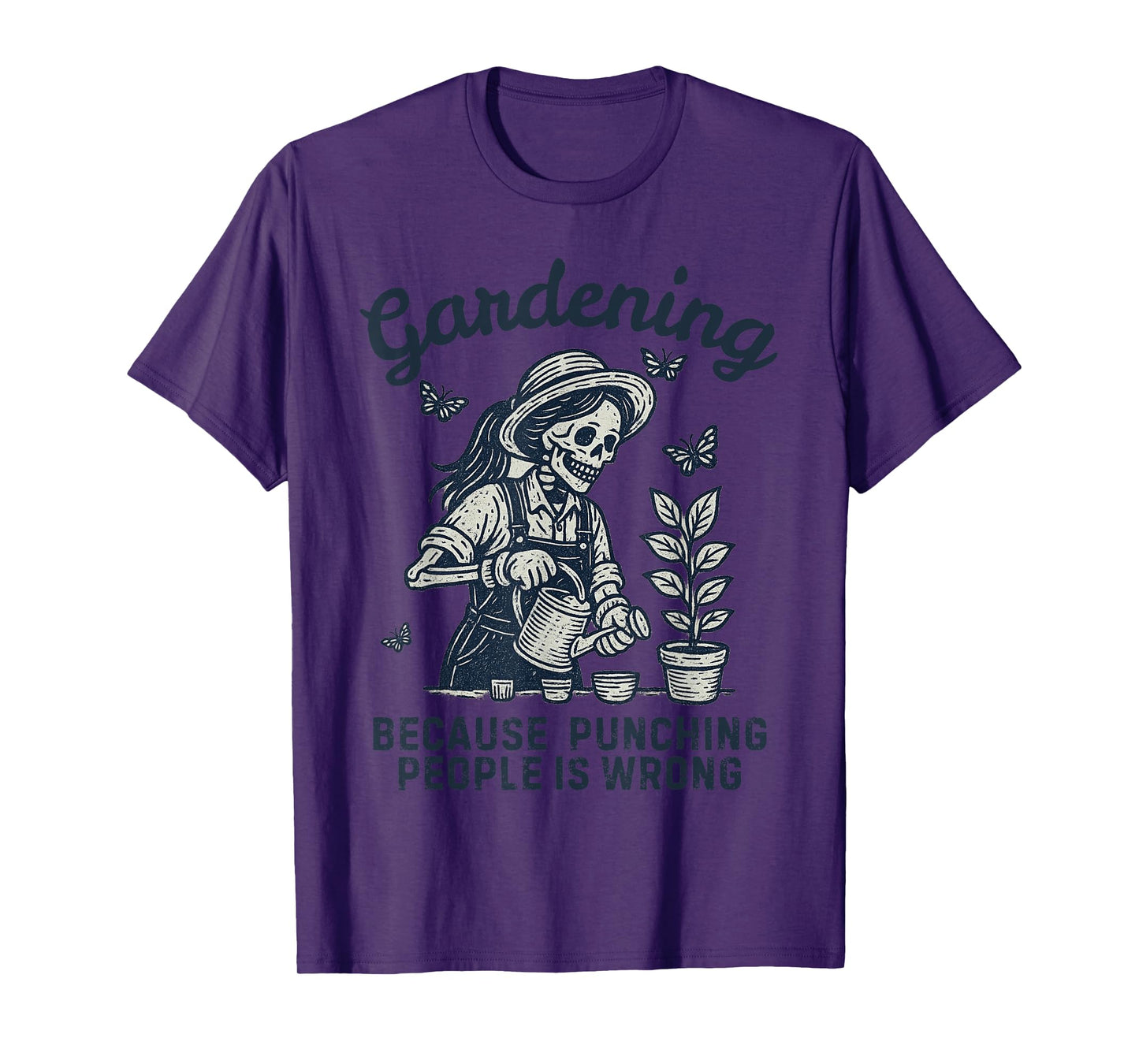 Halloween Gardening Because Punching People is Wrong T-Shirt