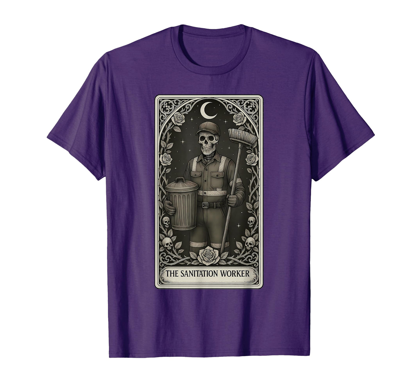 The Sanitation Worker Skeleton Tarot Card T-Shirt