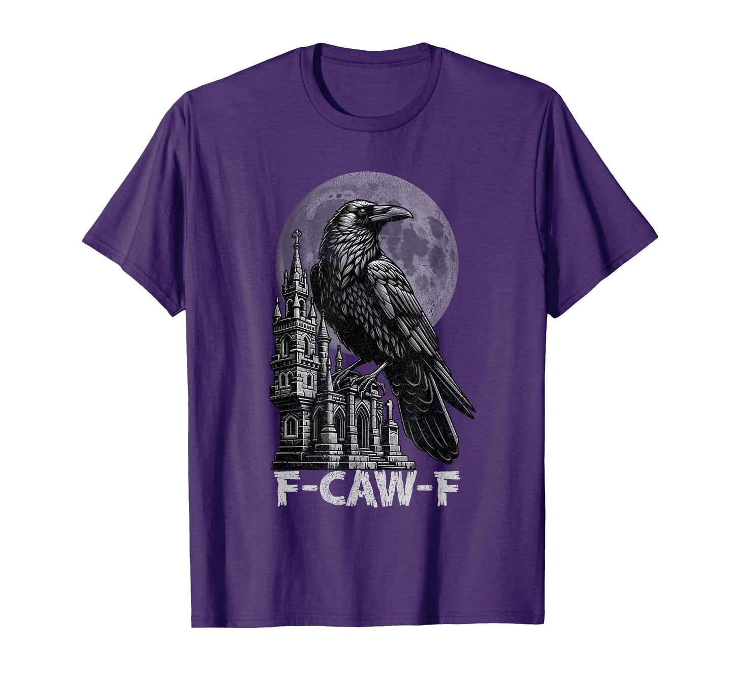 F-Caw-F Funny Raven Crow Gothic Black Bird Graphic Tee Men T-Shirt