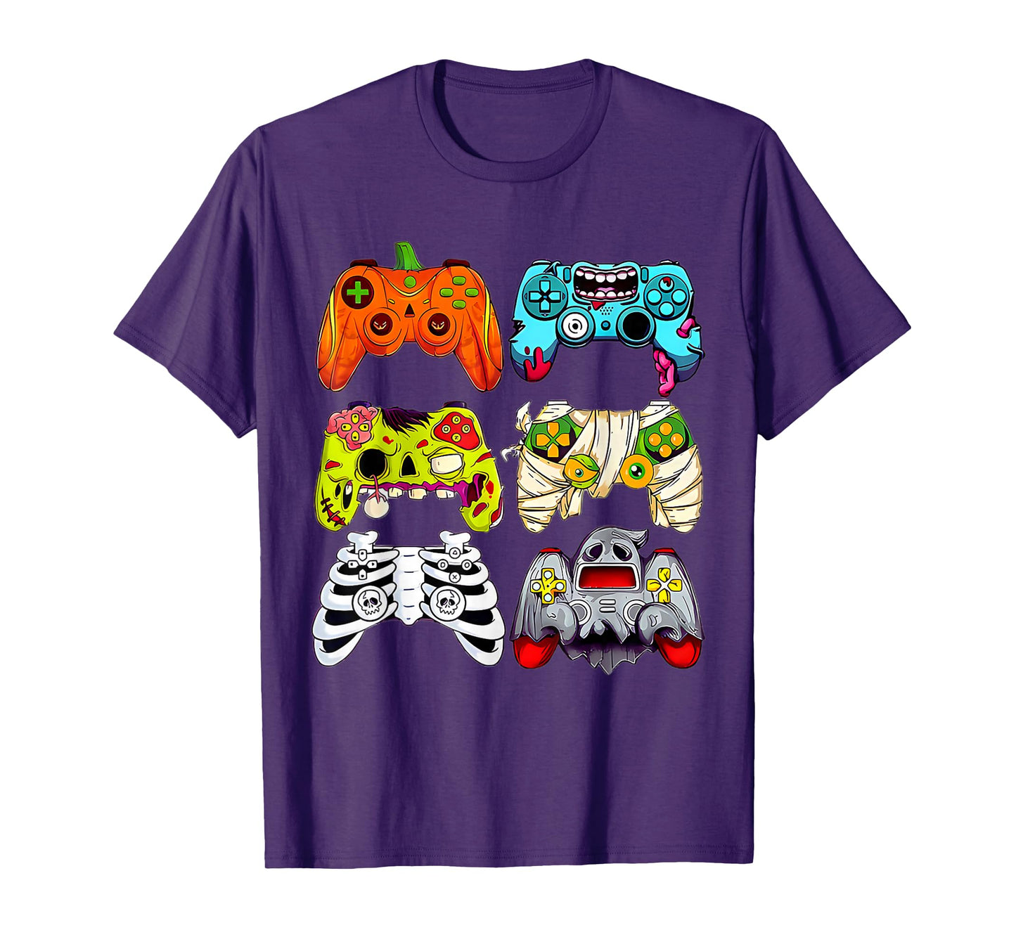 Halloween Skeleton Zombie Game Controllers Mummy Ghost Gamer T-Shirt