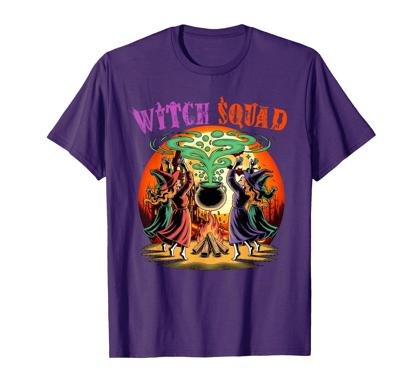 Witch Halloween Squad Funny Costume Witches Lover Family T-Shirt