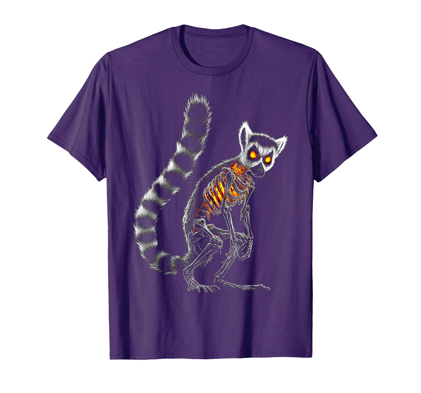 Halloween Ring-Tailed-Lemur Skeleton Animal Print Halloween T-Shirt