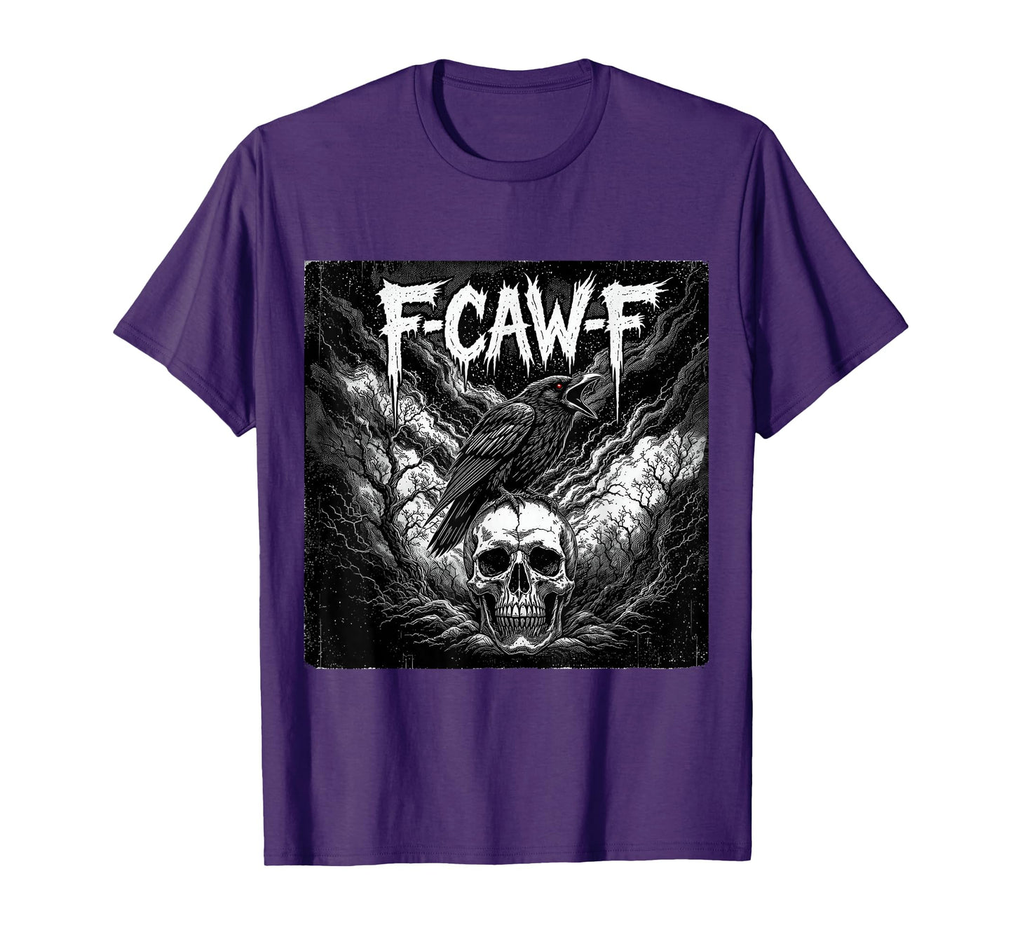 Black Crow, F-Caw-F Crow Skull Gothic Dark Art T-Shirt