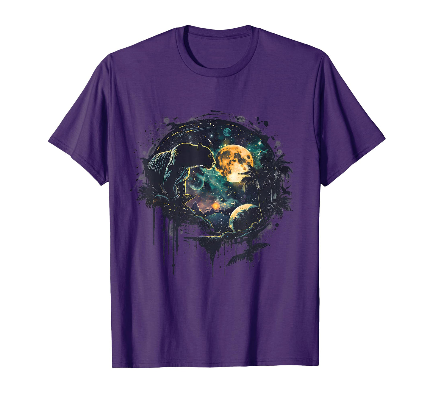 Panther Wildlife Nature Moon Panther Lover Jungle Motif T-Shirt