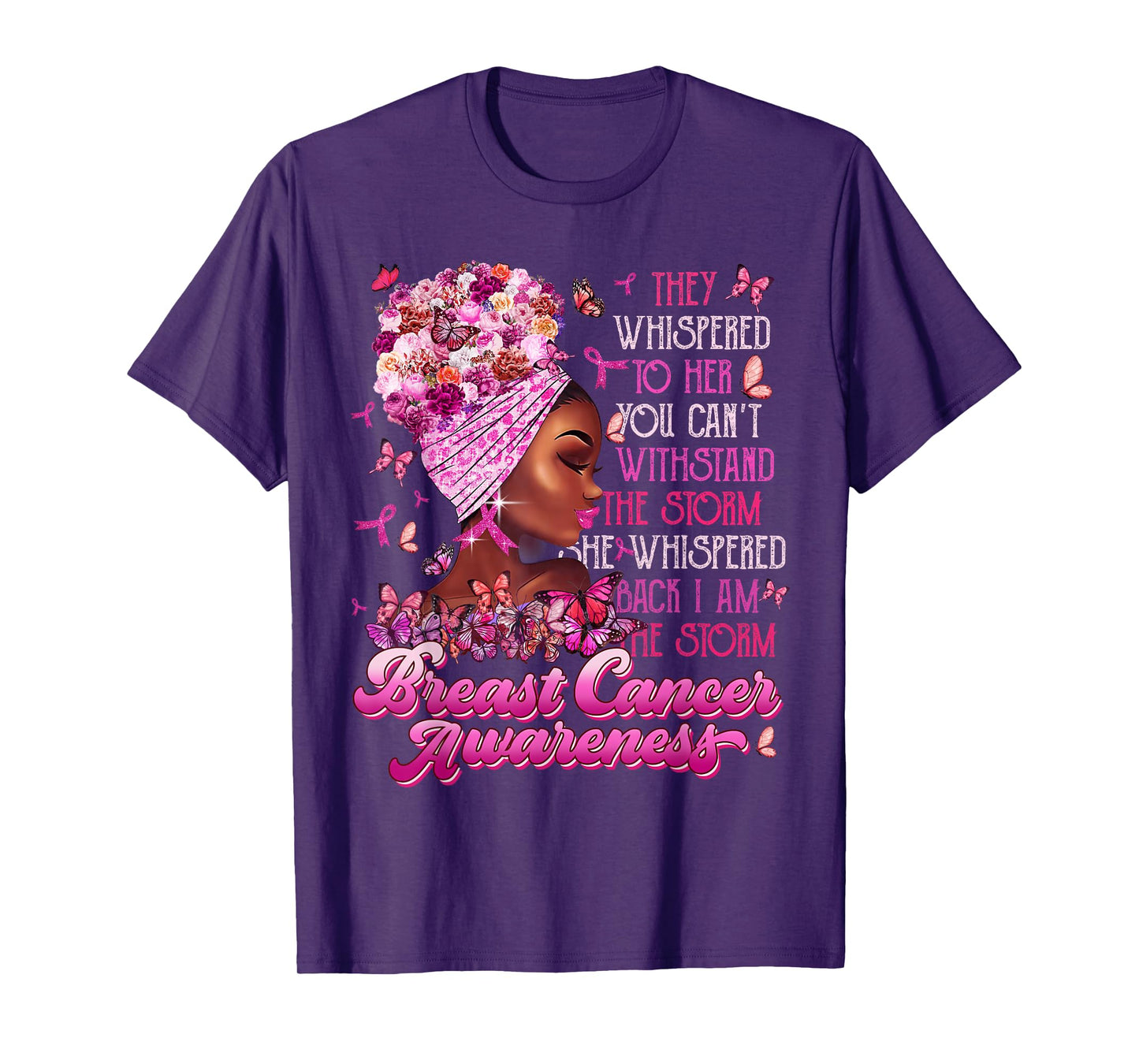 I'm The Storm Black Women Breast Cancer Survivor Pink Ribbon T-Shirt