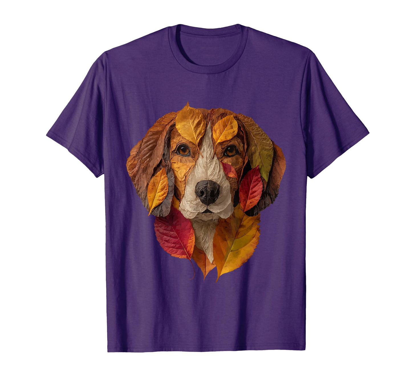 Beagle Autumn Leaves Animal Art Artistic Dog Fall Aesthetic T-Shirt