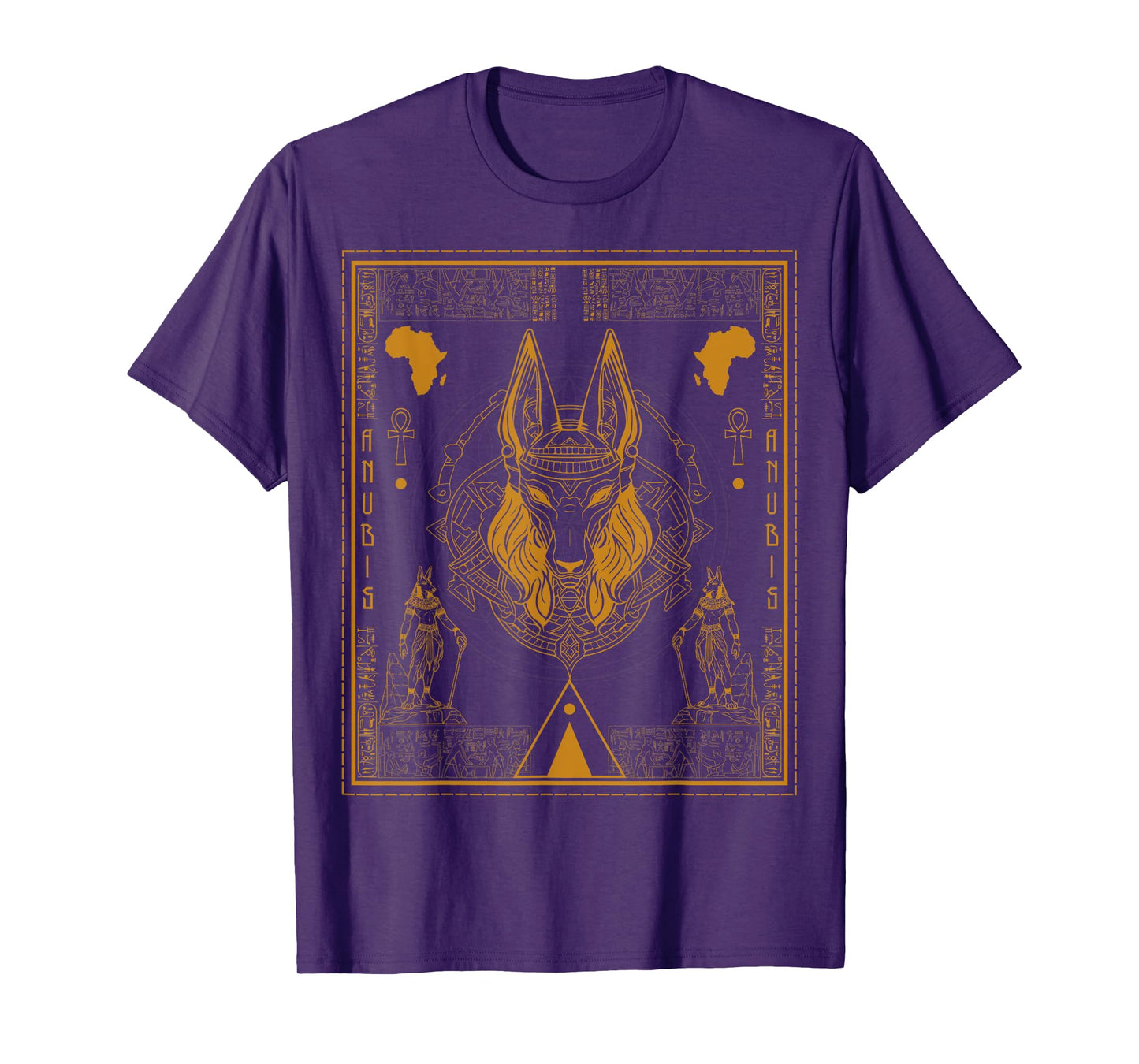 Sacred Geometry Science Egyptian God Anubis Kemetic Ankh T-Shirt