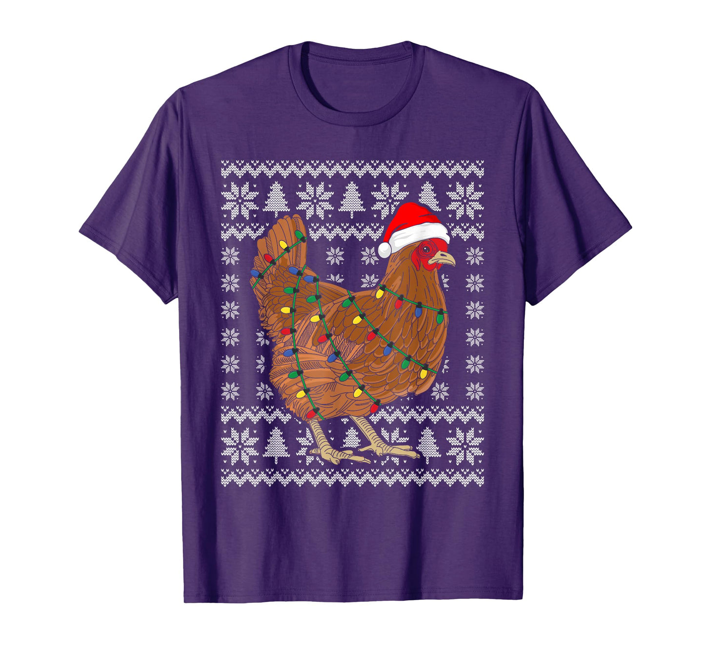 Ugly Christmas Sweater Funny Chicken Christmas T-Shirt