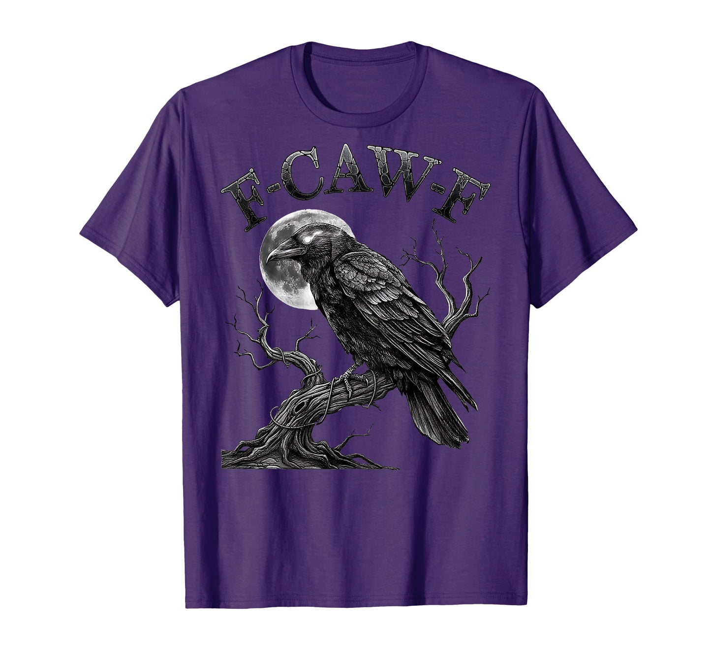 Black Crow, F-Caw-F Funny Black Bird Moon Gothic Adult Humor T-Shirt