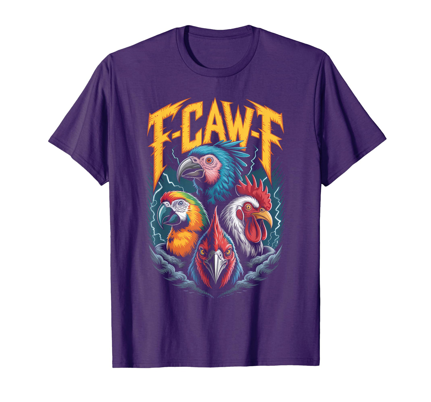 F-CAW-F Funny Gothic Bird Parrot, Crow, Rooster Sound Meme T-Shirt