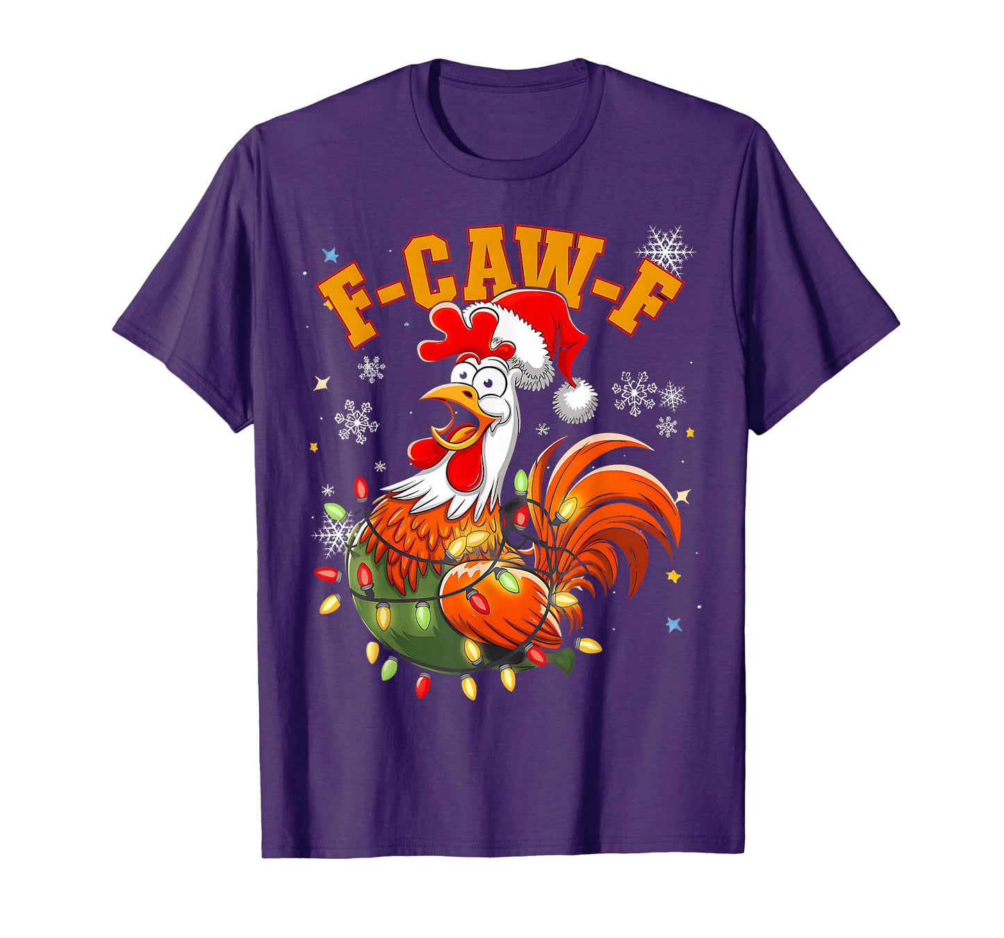Xmas Chicken Wearing Santa Hat Funny Rooster Christmas Humor T-Shirt