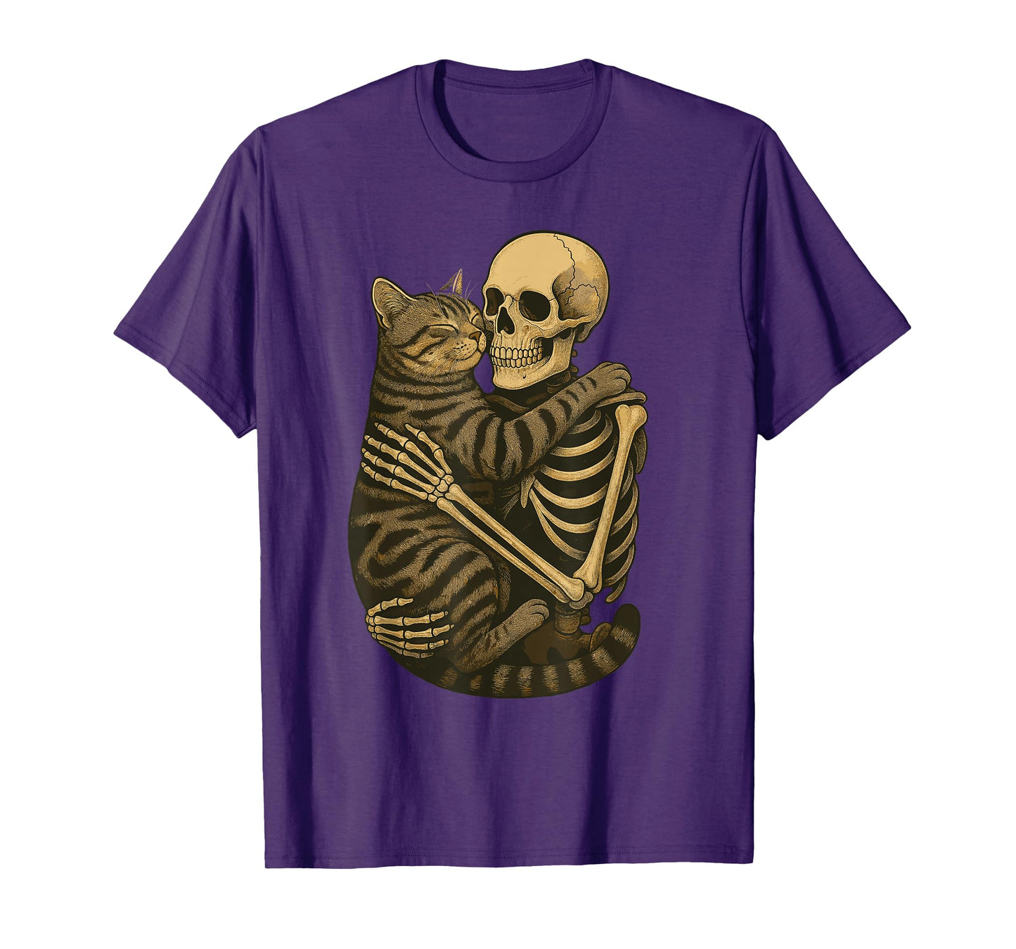 Skeleton Hugging American Shorthair T-Shirt