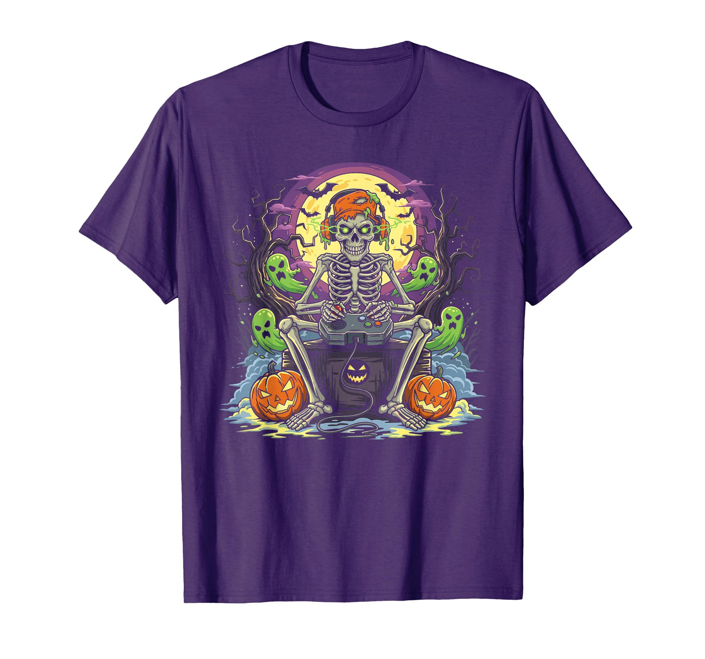 Skeleton Gamer Halloween Video Game Spooky Gaming Outfit T-Shirt