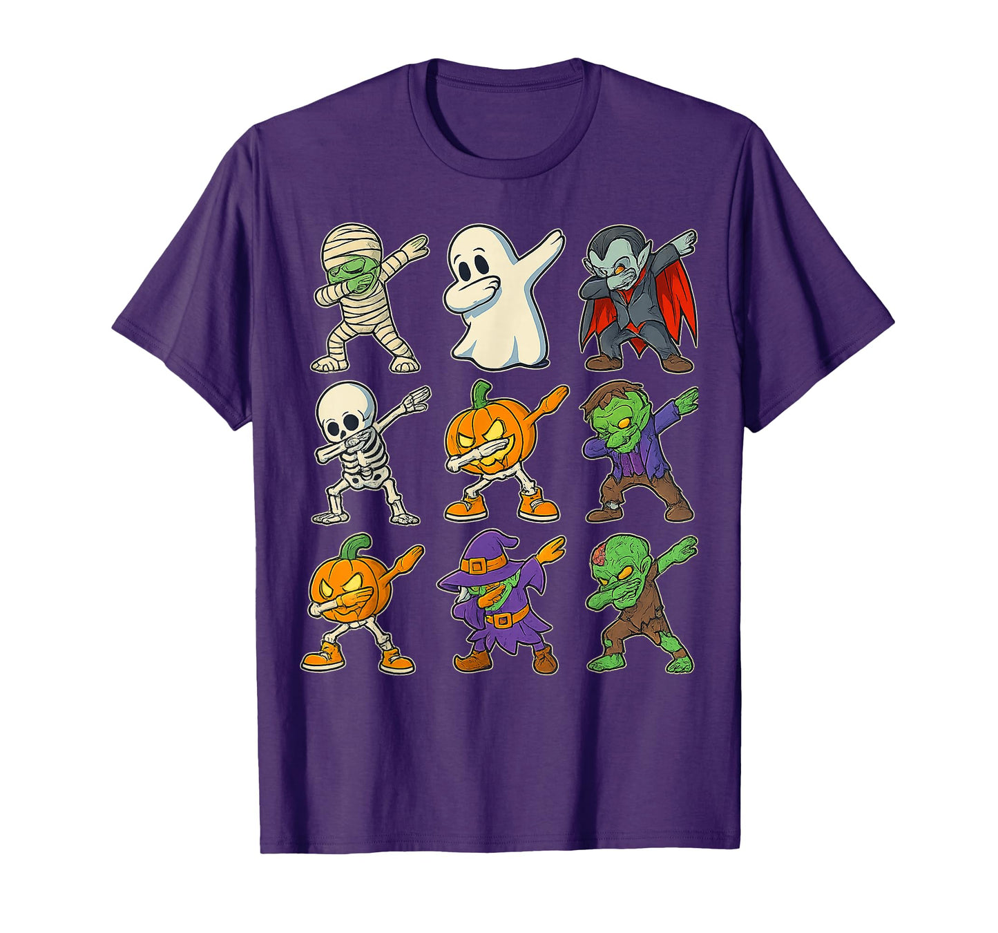 Halloween Dabbing Mummy Ghost Skeleton Zombie Pumpkin Witch T-Shirt