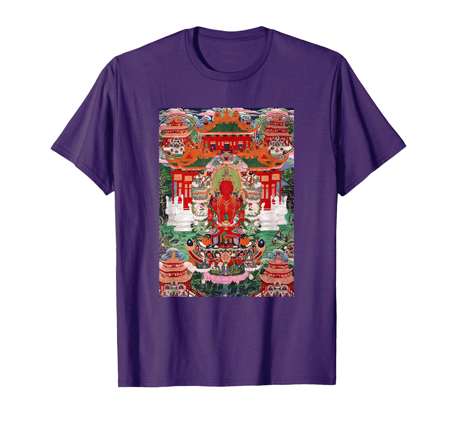 Buddha Amitayus in His Pure Land Tibetan Buddhist Thangka T-Shirt