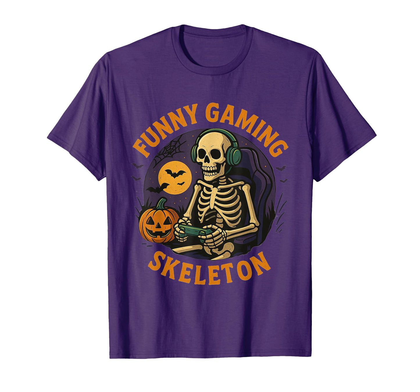Skeleton Video Game Halloween Gaming Gamer Boys Men Kids T-Shirt