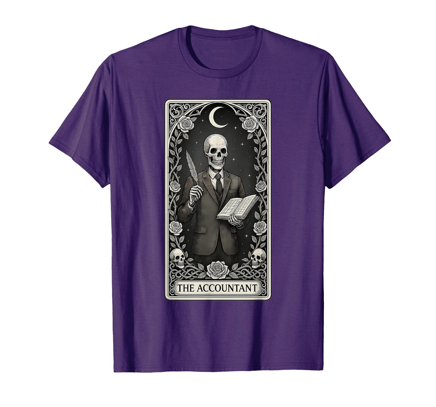 The Accountant Skeleton Tarot Card T-Shirt