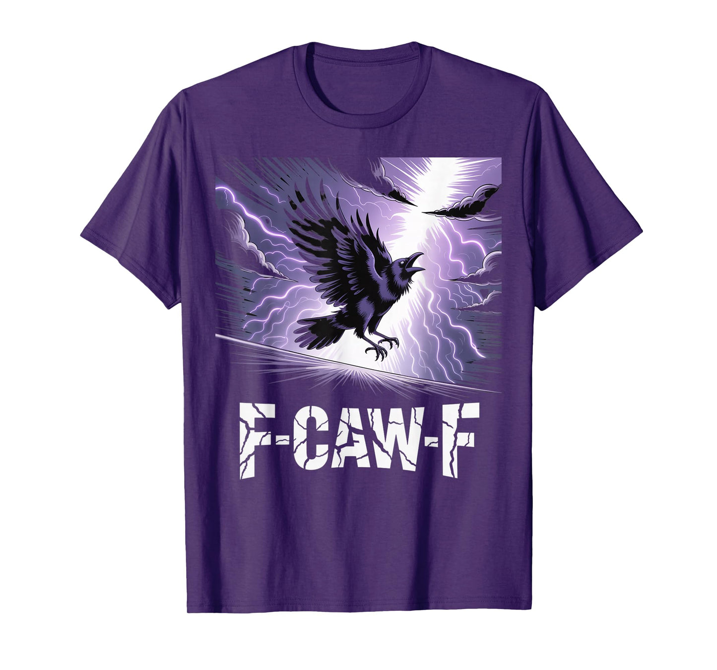 F-Caw-F Crow Funny Gothic Moon Black Bird Halloween T-Shirt