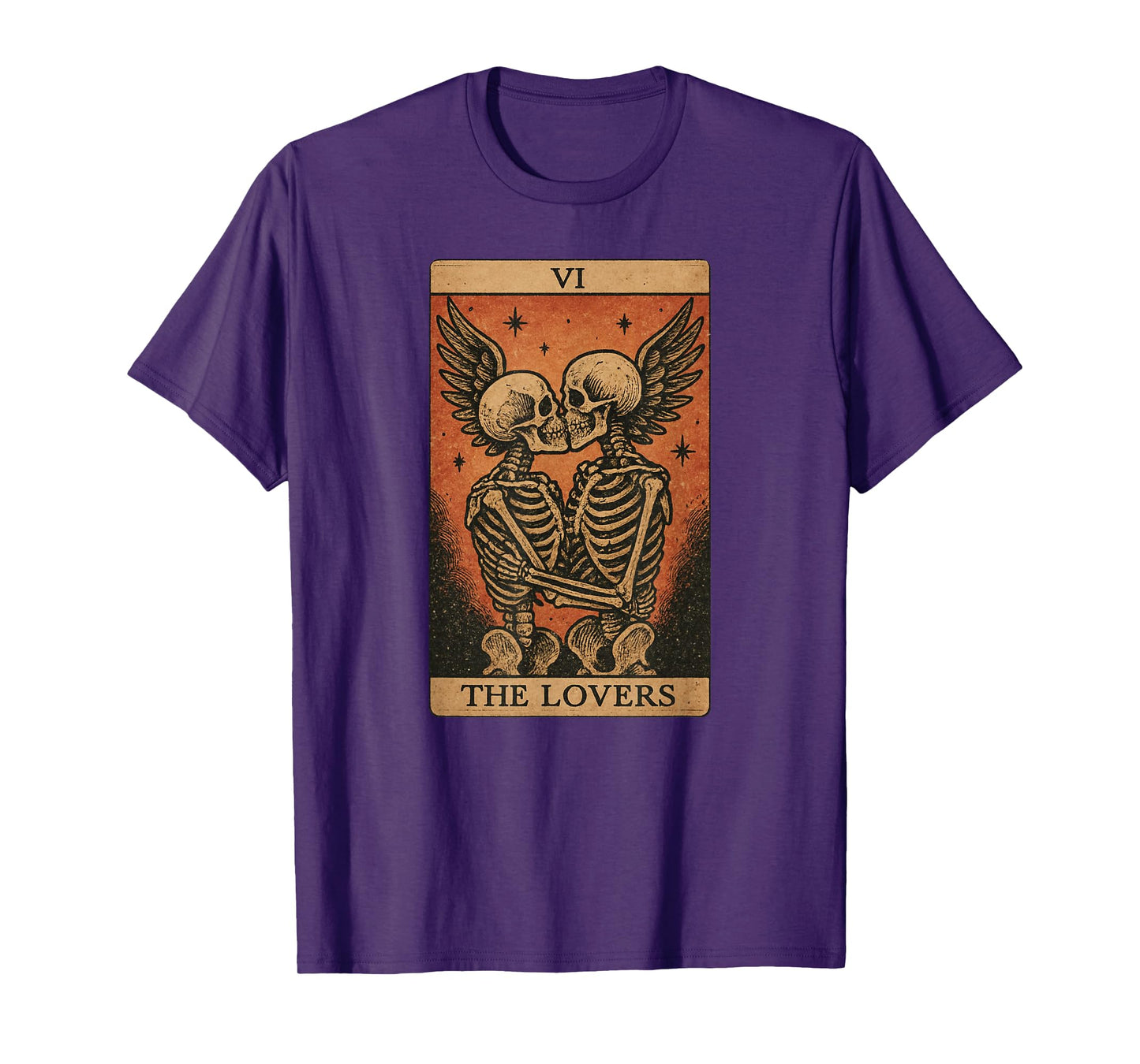 Tarot Card nº6 Lovers in Love Skeletons Wings Angel T-Shirt