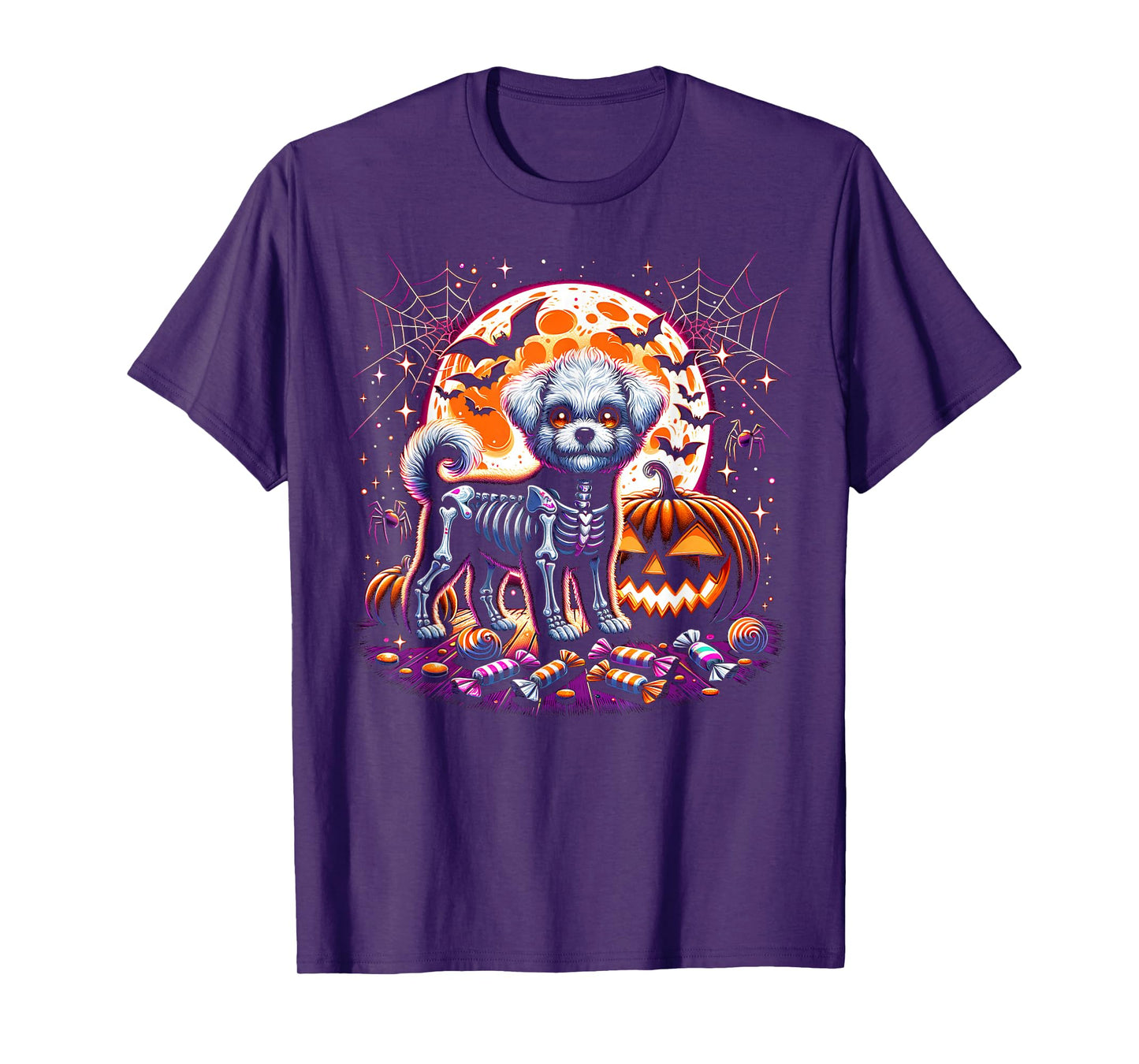 Halloween Puppy Dog Skeleton Spooky Pumpkin Jack o Lantern T-Shirt