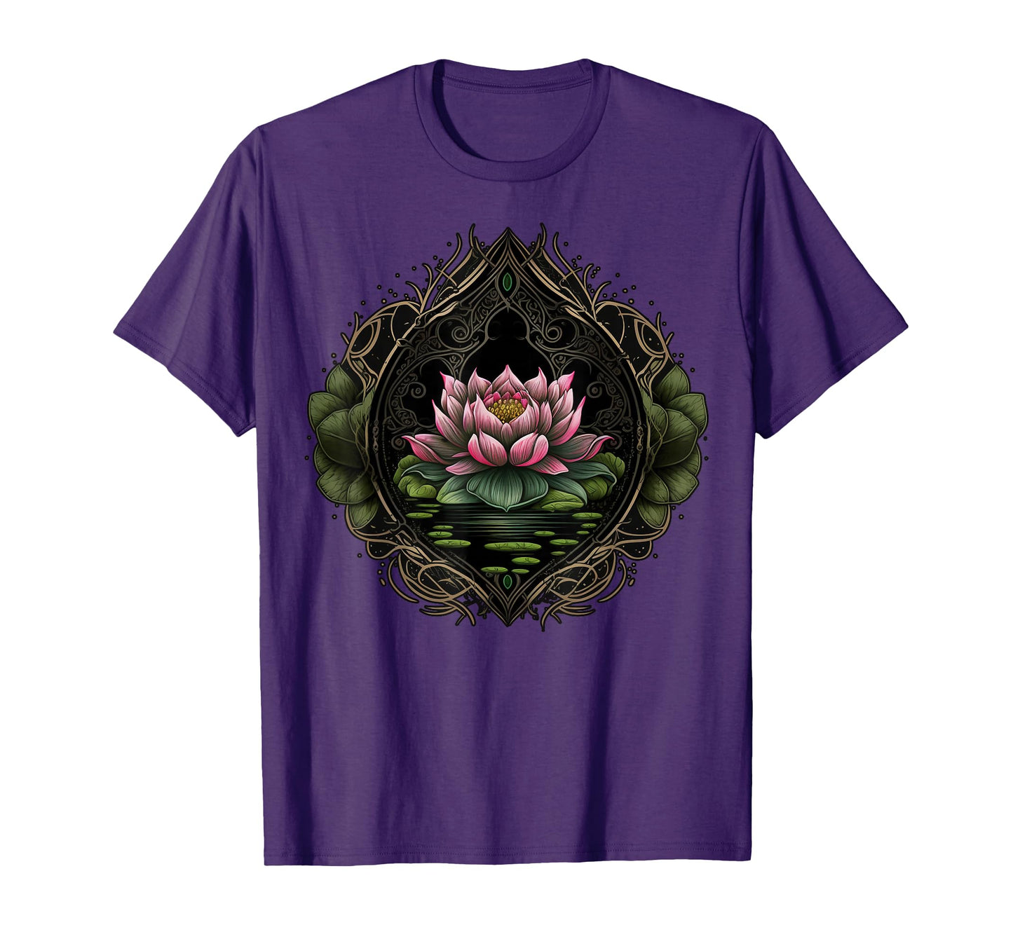 Colorful Lotus Flower on floral Lotus Flower T-Shirt