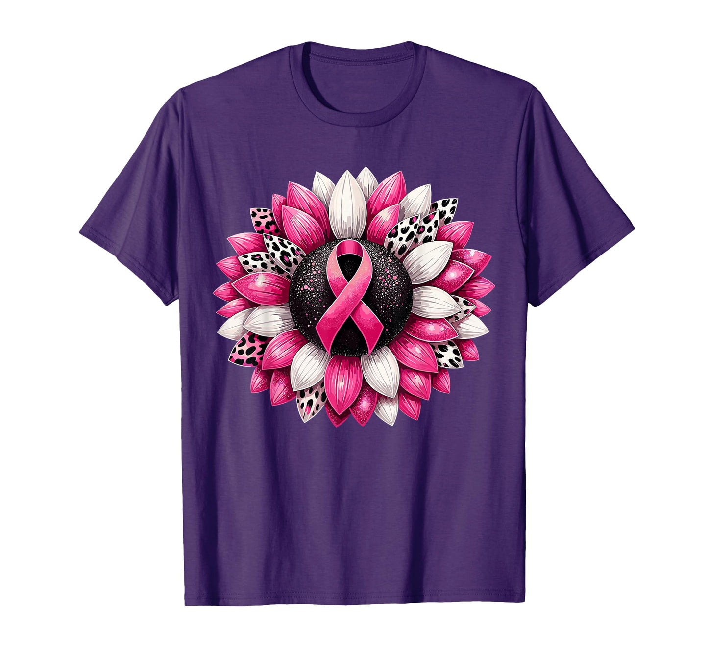 Sunflower Pink Breast Cancer Awareness Womens T-Shirt