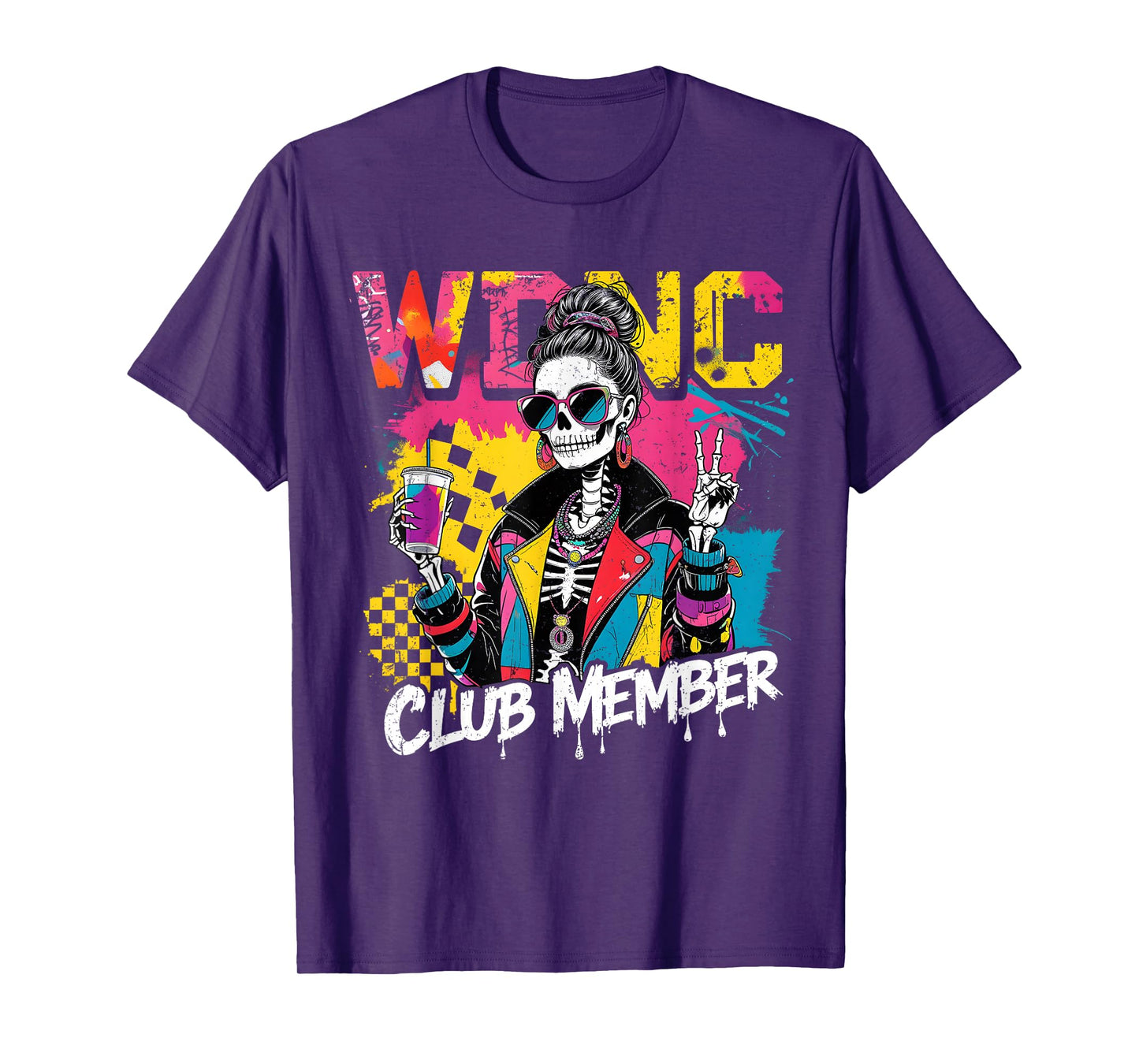 We Do Not Care Club Member Retro Skeleton Style T-Shirt