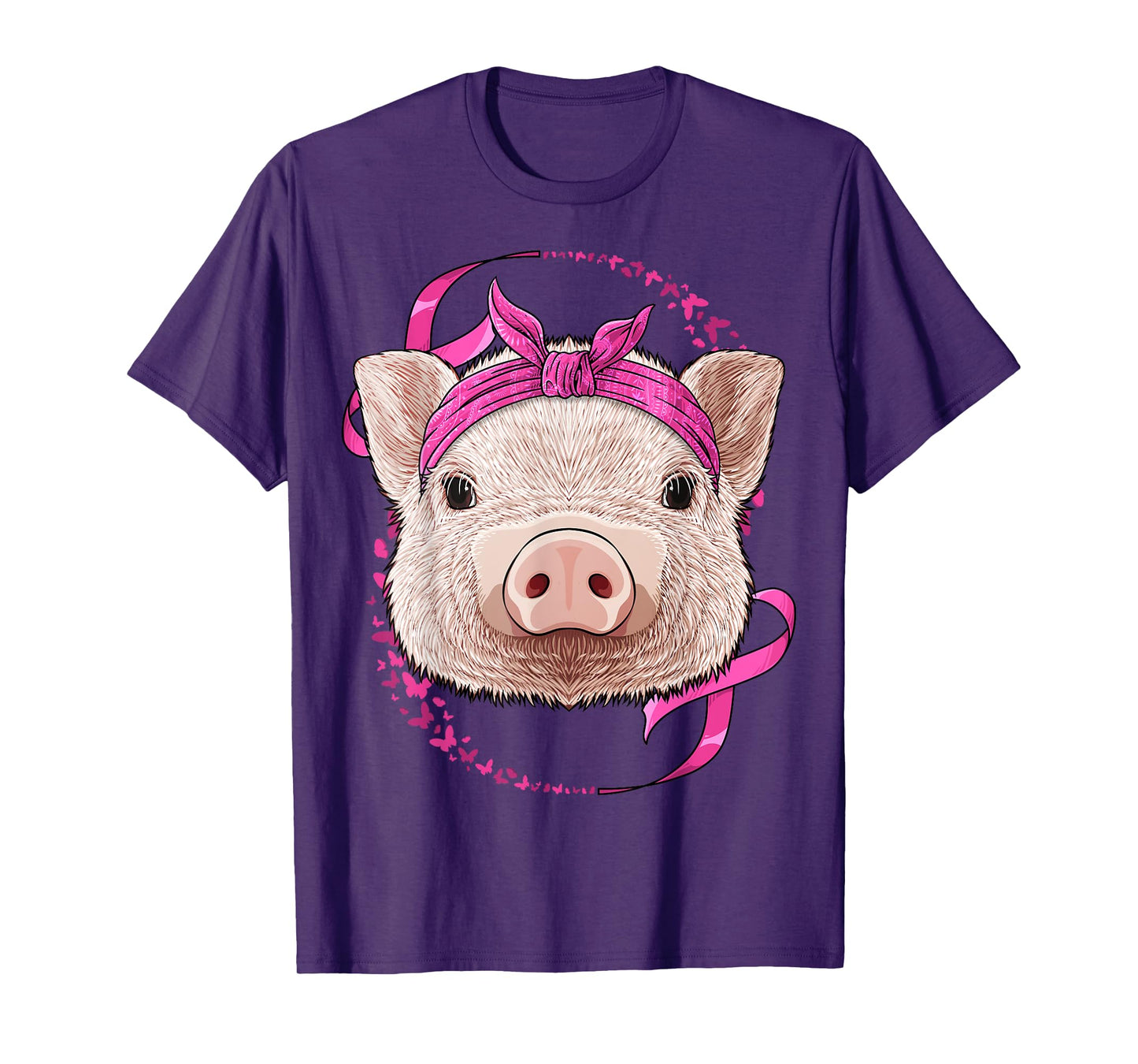 Pig Breast Cancer Awareness Pink Bandana Cancer Survivor T-Shirt