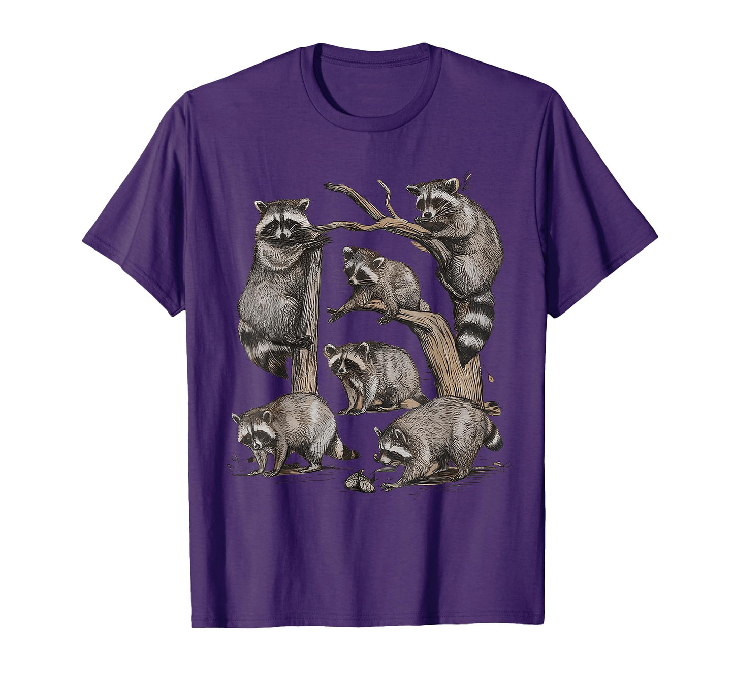 Racoon Portrait Sketch Wild Trash Panda Cute Raccoon T-Shirt