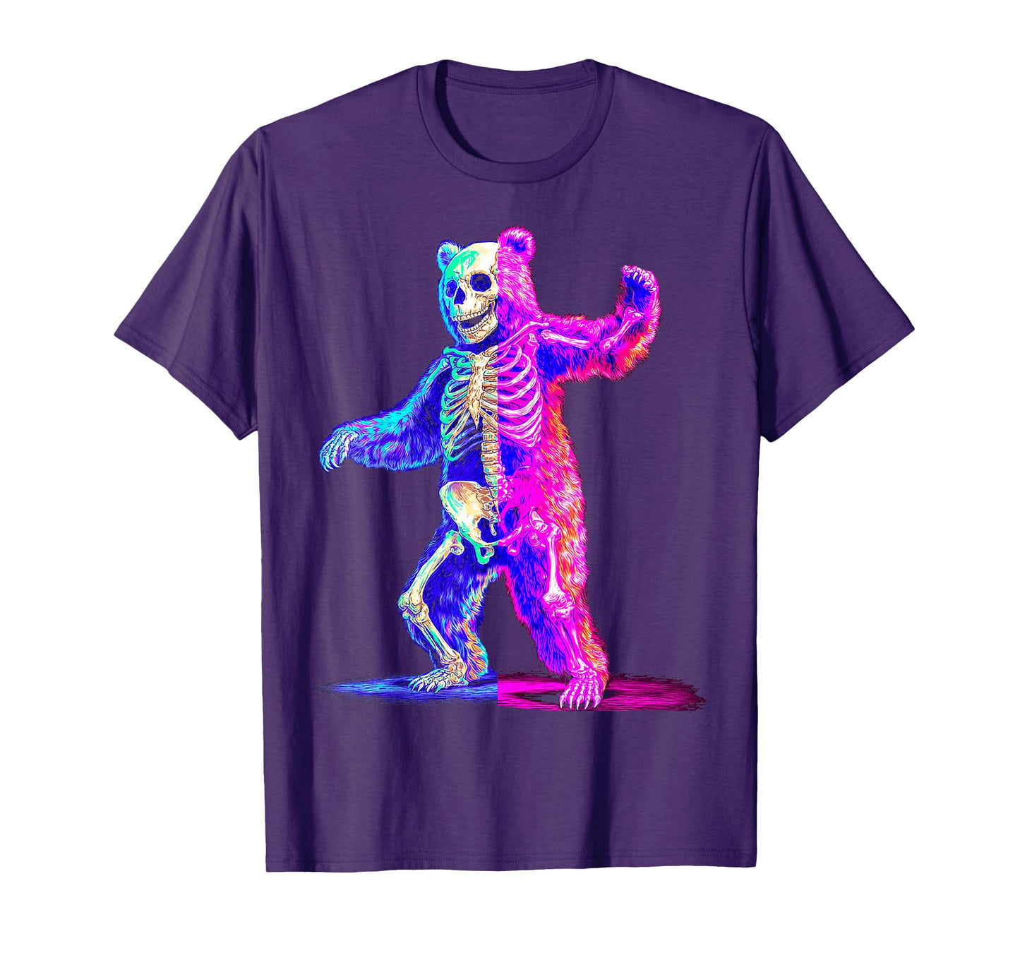 Halloween Bear Skeleton Fantasy Animal Graphic Halloween T-Shirt