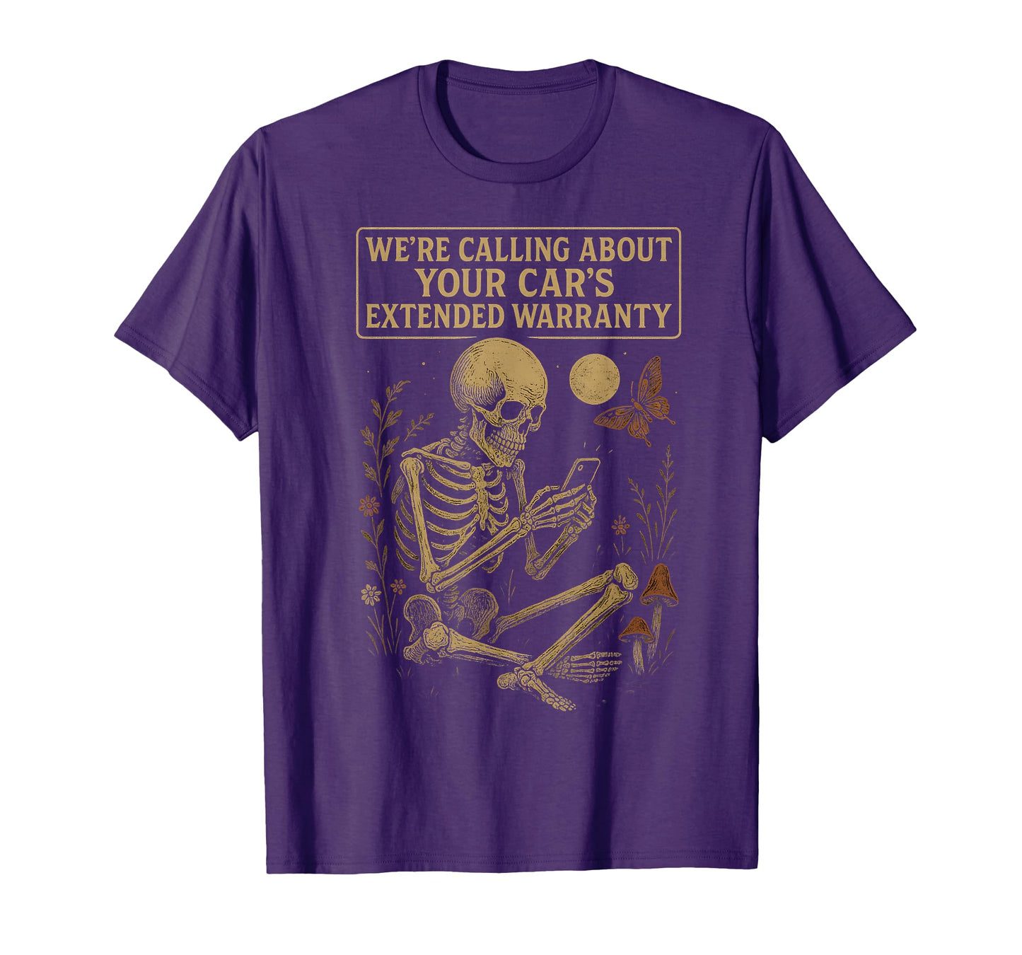 Dark Academia Funny Skeleton Cars Extended Warranty T-Shirt