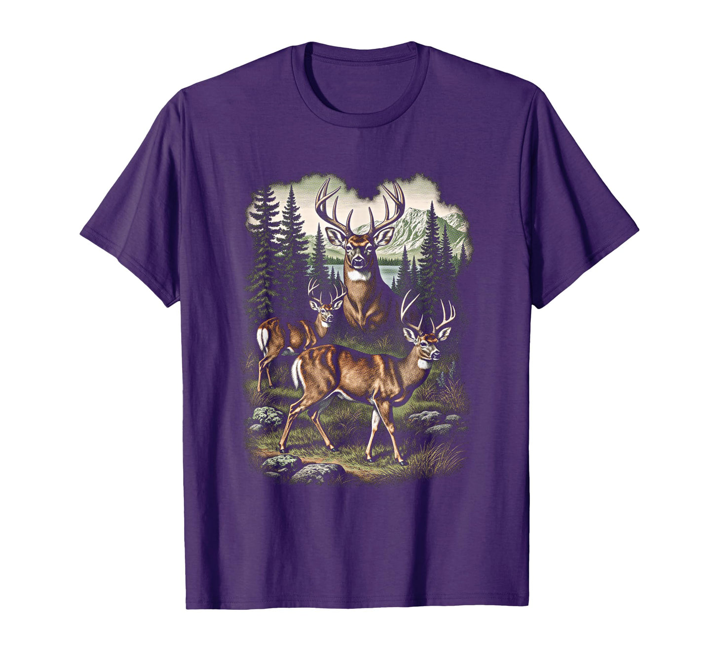 Vintage Grunge Deer Retro Graphic 90s Style Design T-Shirt
