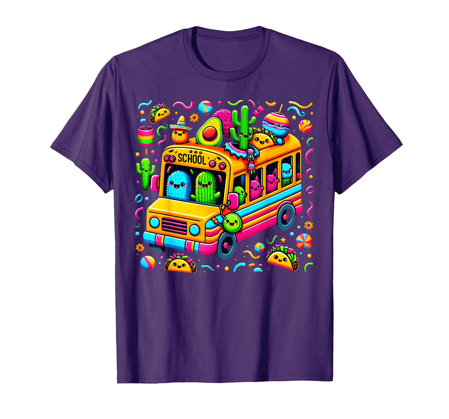 Fun School Bus Classroom Cinco De Mayo Cute Teacher & Kids T-Shirt
